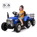 Garvee 12V 4.5Ah Kids Ride on Tractor with Trailer & Remote Control, 5Mph