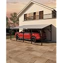 Garvee 12x20 ft Lean-to Metal Carport, Vertical Roof Wall-Mounted Car Port with 11.5° Slope, Heavy-Duty 19-Ga. Steel Frame, 107" to 78" Height Clearance for SUV &amp; Pickup