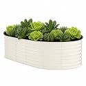 Garvee 2 Pack 6X3X2ft Galvanized Raised Garden Bed, Oval Metal Planter Box