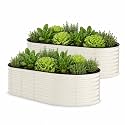Garvee 2 Pack 8x4x1.5ft Galvanized Raised Garden Bed, Metal Planter Box