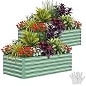 Garvee 2PCS 6x3x2ft Galvanized Raised Garden Bed, Outdoor Planter Box