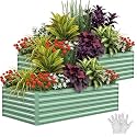 Garvee 2PCS 8x4x2ft Galvanized Raised Garden Bed, Outdoor Planter Box