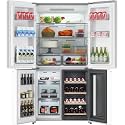 Garvee 35.6 in French Door Refrigerator 4 Door with Wine Cooler, 21 Cu.Ft Freestanding Counter Depth Fridge with Freezer, Touch Control Display, Fingerprint Resistant Stainless Steel