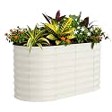 Garvee 4x2x2ft Galvanized Raised Garden Bed, Oval Outdoor Metal Planter Box