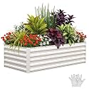 Garvee 6x3x2ft Galvanized Raised Garden Bed, Outdoor Metal Planter Box