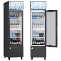 Garvee Commercial Beverage Refrigerator, One Glass Door Display Refrigerator with 360° Circulation Cooling, Frost-Free, Adjustable Shelves Merchandiser Fridge Upright Cooler, Energy-Saving Comp