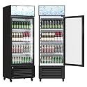 Garvee Commercial Beverage Refrigerator, One Glass Door Display Refrigerator with 360° Circulation Cooling, Frost-Free, Adjustable Shelves Merchandiser Fridge Upright Cooler, Energy-Saving Comp