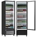 Garvee Commercial Beverage Refrigerator, One Glass Door Display Refrigerator with 360° Circulation Cooling, Frost-Free, Adjustable Shelves Merchandiser Fridge Upright Cooler, Energy-Saving Comp