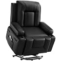 Garvee Electric Lift Recliner Chair - Heat and Massage, PU Leather Power Lift Recliner for Elderly &amp; Mobility Impaired, Adjustable Back and Legs, Heavy Duty Lift Chair for Seniors