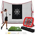 Garvee Golf Net, 10 x 7 ft Heavy Duty Golf Practice Nets with Chipping Net