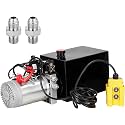 Garvee Hydraulic Power Unit, 12V 4 QT Dump Truck Lift Hydraulic Pump Power Unit, Double Acting Hydraulic Power Unit, with 4 L Steel Tank, Electric Hydraulic Power Unit, for Lifting Equipment