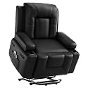 Garvee Oversized Power Lift Recliner Chair - Heat and Massage, PU Leather Electric Lift Recliner for Elderly &amp; Mobility Impaired, Adjustable Back and Legs, Heavy Duty Lift Chair for Seniors