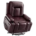 Garvee Oversized Power Lift Recliner Chair - Heat and Massage, PU Leather Electric Lift Recliner for Elderly &amp; Mobility Impaired, Adjustable Back and Legs, Heavy Duty Lift Chair for Seniors