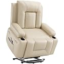 Garvee Power Lift Recliner Chair - Heat and Massage, PU Leather Electric Lift Recliner for Elderly &amp; Mobility Impaired, Adjustable Back and Legs, Heavy Duty Lift Chair for Seniors
