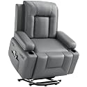 Garvee Power Lift Recliner Chair - Heat and Massage, PU Leather Electric Lift Recliner for Elderly &amp; Mobility Impaired, Adjustable Back and Legs, Heavy Duty Lift Chair for Seniors