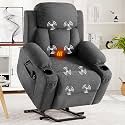 Garvee Large Power Lift Recliner Chair with Heat and Massage, Chenille