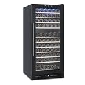 Garvee Wine Fridge 133 Bottle, Wine Cooler Refrigerator with 41~64°F Digital Temperature Control, Wine Refrigerator Freestanding for Red White Wine, Champagne, Beer with Blue Interior Light