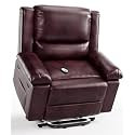 GarveeHome Electric Lift Recliner Chair - Heat and Massage, PU Leather Power Lift Recliner for Elderly &amp; Mobility Impaired, Adjustable Back and Legs, Heavy Duty Lift Chair for Seniors