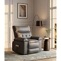 GarveeHome Extra Wide Recliner Chair - PU Leather Oversized Manual Recliner for Adults, Lazy Chair with 1.5X Sponge Comfort Arm and Back for Living Room, Bedroom
