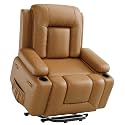 Oversized Wide Power Lift Recliner Chair - Heat and Massage, Faux PU Leather Lift Recliner Chair for the Elderly, Adjustable Back and Legs, Designed for the Elderly and People with mobility impaired