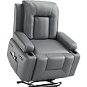 Oversized Power Lift Recliner Chair - Heat and Massage, Faux PU Leather Lift Recliner Chair for the Elderly, Adjustable Back and Legs, Designed for the Elderly and People with mobility impaired