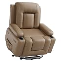 GarveeHome Oversized Wide Power Lift Recliner Chair - Heat and Massage, Faux PU Leather, Adjustable Back and Legs, Electric Lift Chair Designed for The Elderly and People with Mobility impaired