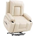 GarveeHome Oversized Wide Power Lift Recliner Chair - Heat and Massage, PU Leather, Adjustable Back and Legs, Electric Lift Chair Designed for The Elderly and People with Mobility impaired
