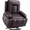 GarveeHome Oversized Wide Power Lift Recliner Chair - Heat and Massage, Adjustable Back and Legs, PU Leather Electric Lift Chair Designed for The Elderly and People with Mobility impaired