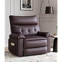 GarveeHome Oversized Wide Recliner Chair - Faux PU Leather Large Manual Recliner for Adults, Lazy Chair with 1.5X Sponge Comfort Arm and Back for Living Room, Bedroom
