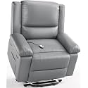 GarveeHome Power Lift Recliner Chair - Heat and Massage, Adjustable Back and Legs, PU Leather Electric Lift Chair Designed for The Elderly and People with Mobility impaired