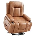 GarveeHome Power Lift Recliner Chair - Heat and Massage, PU Leather Electric Lift Recliner for Elderly & Mobility Impaired, Adjustable Back and Legs, Heavy Duty Lift Chair for Seniors