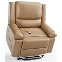 GarveeHome Power Lift Recliner Chair - Heat and Massage, Faux PU Electric Lift Recliner for Elderly &amp; Mobility Impaired, Adjustable Back and Legs, Heavy Duty Lift Chair for Seniors
