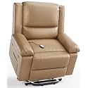 GarveeHome Power Lift Recliner Chair - Heat and Massage, Faux PU Electric Lift Recliner for Elderly &amp; Mobility Impaired, Adjustable Back and Legs, Heavy Duty Lift Chair for Seniors
