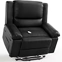 GarveeHome Power Lift Recliner Chair - Heat and Massage, PU Leather, Adjustable Back and Legs, Electric Lift Chair Designed for The Elderly and People with Mobility impaired