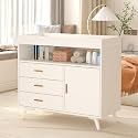 GarveeLife Baby Changing Table Dresser for Infants, 3-Drawer Changer Dresser with Removable Changing pad, Dresser with Changing Table Top, Dresser for Nursery, Wood Diaper Changing Station