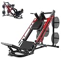 GarveeLife Leg Press Hack Squat Machine, 2 in 1 Leg Press Machine for Home Gym with Linear Bearing, Specialty Hack Squat Machine with Calf Block for Full Lower Body Workout, Red