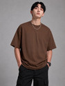 Garynoy Solid Men Round Neck Brown T-Shirt