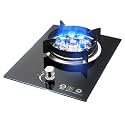 Gas Cooktop 1 Burners, Tempered Glass Built In Gas Stove Top, Gas Hob For Home Kitchen Apartments Outdoor(Liquefied Gas) (Natural Gas)