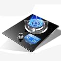 Gas Stove Gas Built-In Gas Cooktop 5.2Kw Glass Cooker Hob 1 Burner,With Zinc Alloy Knob &amp;Flame Failure Protection (F LPG) (D NG)