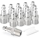 GASHER 1/2-Inch NPT Male Industrial Air Plug,1/4-Inch High Flow Pneumatic Plugs 300PSI (10-Pack)