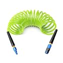 GASHER 1/4" 10FT Polyurethane Recoil Air Hose AMT Universal Coupler Green