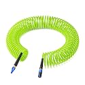 GASHER 1/4" 50FT Polyurethane Recoil Air Hose AMT Universal Coupler Green