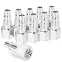 GASHER 10PCS 1/2-Inch NPT Female Industrial Air Tool Fitting, 1/2-Inch High Flow Pneumatic Plugs Max Working Pressure 300PSI
