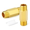 GASHER 2PCS 1/2" MNPT Brass Long Nipple 2" Length Pipe Fitting