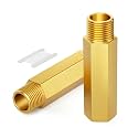 GASHER 2PCS 1/2" NPT (F x M) Brass Long Nipple 3" Length Pipe Fitting