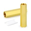 GASHER 2PCS 1/4" FNPT Brass Long Nipple 3" Length Pipe Fitting
