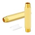 GASHER 2PCS 3/8" MNPT Brass Long Nipple 6" Length Pipe Fitting