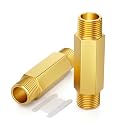 GASHER 2PCS 3/8" MNPT Brass Long Nipple 3" Length Pipe Fitting
