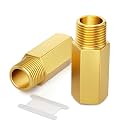 GASHER 2PCS 3/8" NPT (F x M) Brass Long Nipple 2" Length Pipe Fitting