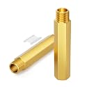 GASHER 2PCS 3/8" NPT (F x M) Brass Long Nipple 4" Length Pipe Fitting